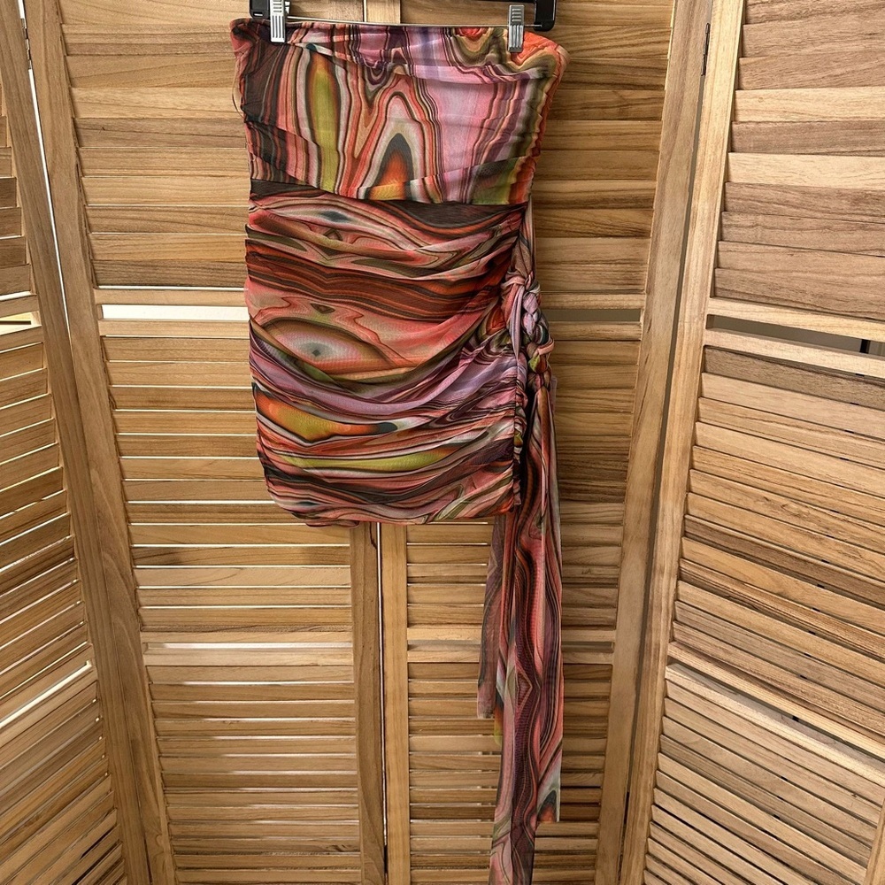 Elliatt Nala Psychedelic Colorful Rainbow Pride Rave Party Mini Dress Size XL - Picture 6 of 11